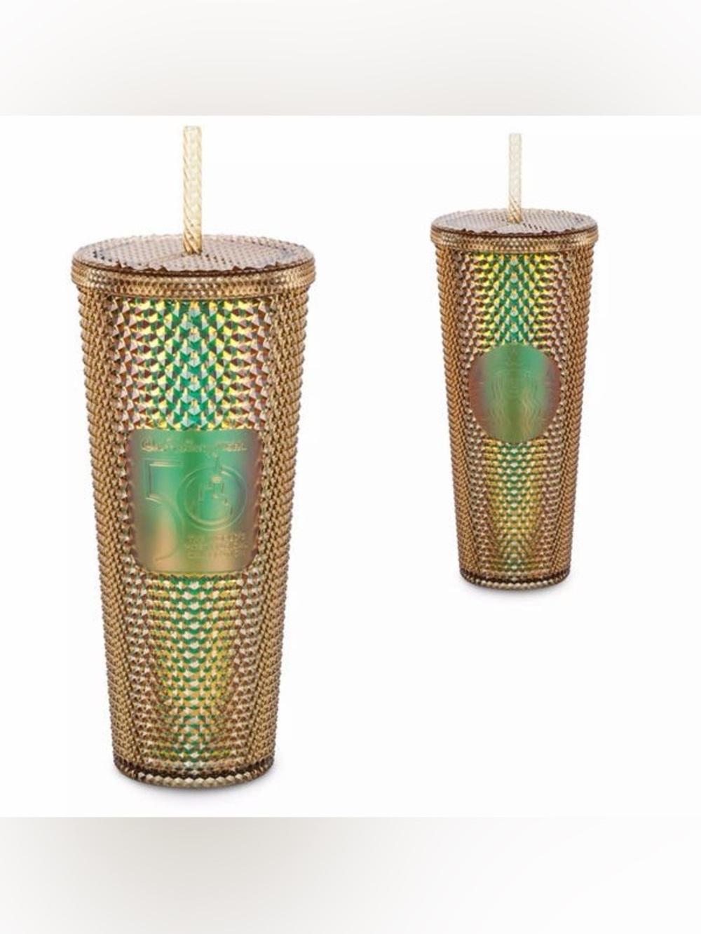 Walt Disney World 50th Anniversary Geometric Starbucks Tumbler With Straw New